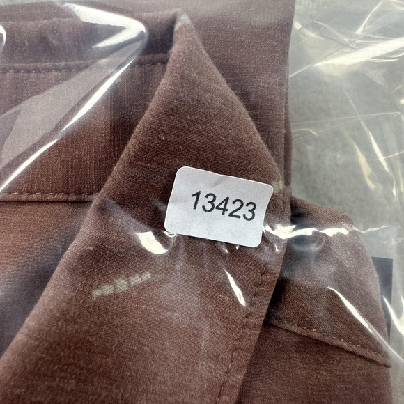 Vuori Shirt Mens Large Brown BRIDGE Button Down Short Sleeve Shirt Pocket - Picture 10 of 10